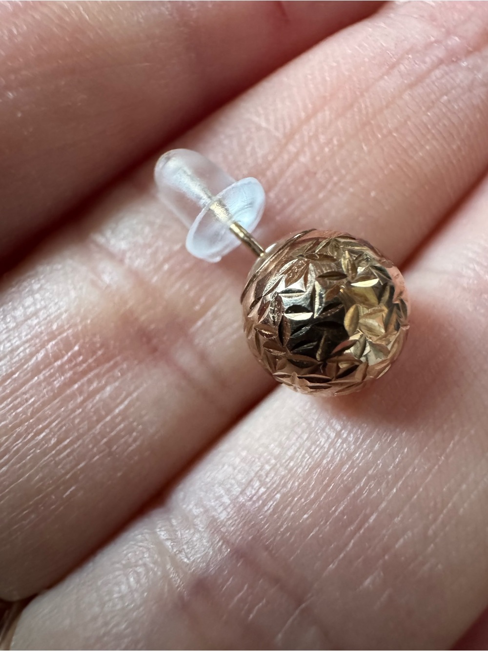 10K (417) gold ball stud earring (single piece)